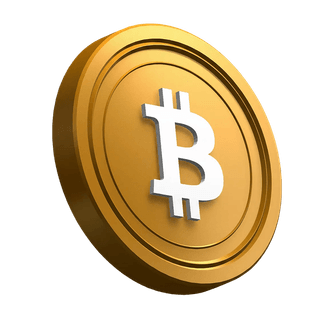 Monedă Bitcoin (BTC) orientată oblic în designul secțiunii hero