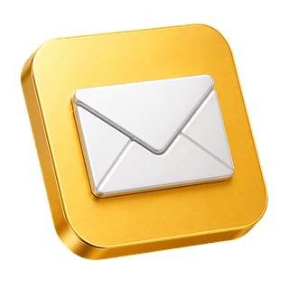 Plic de e-mail într-o pictogramă decorativă 3D pe pagina de contact