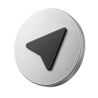 Icon decorativ 3D cu săgeată de trimitere pe pagina Contactați-ne